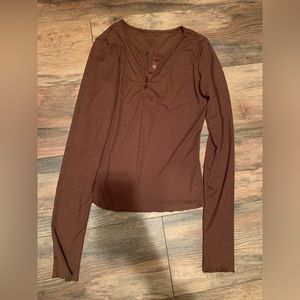 SHEIN Henley long sleeve top